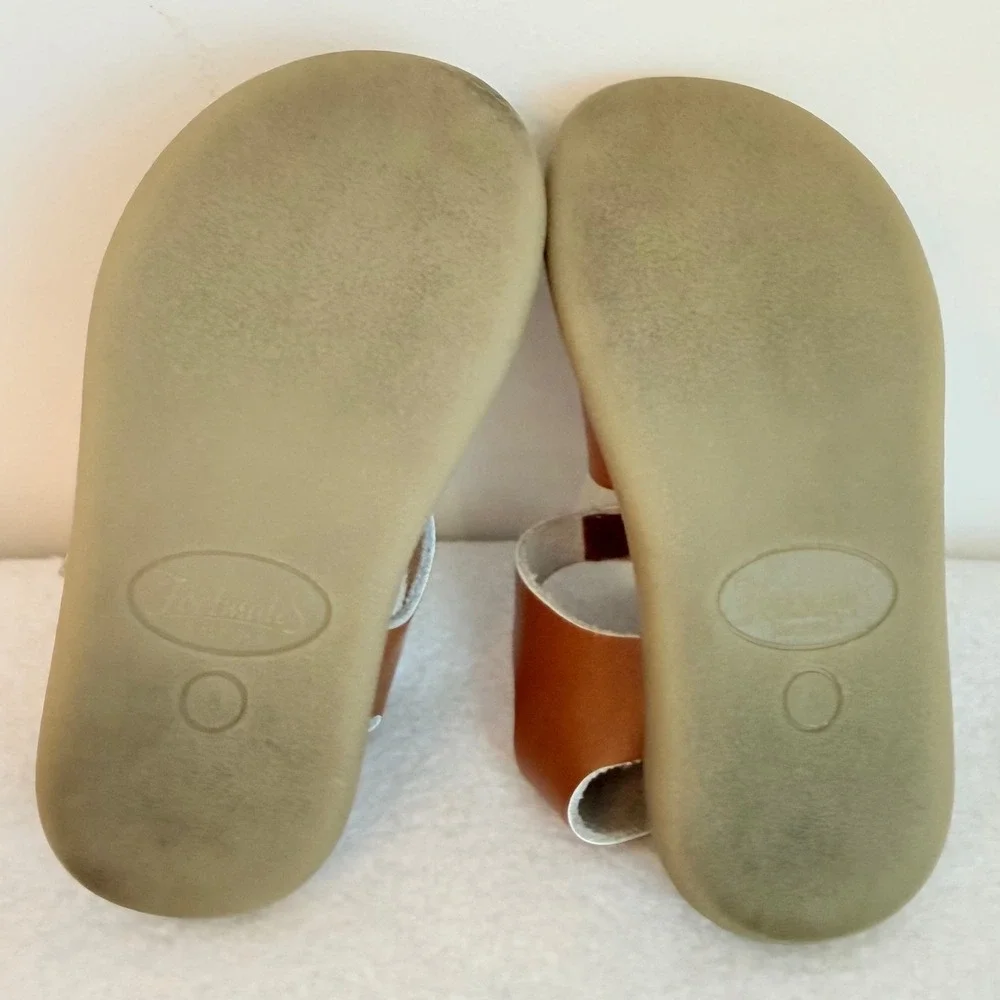 FootMates Tide 1003 Toddler Sandals Size 8 Tan Brown Leather Buckle Shoes